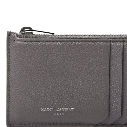 Saint Laurent Grained Calfskin 5 Fragments Zip Pouch Card Holder Earth 7 of 9