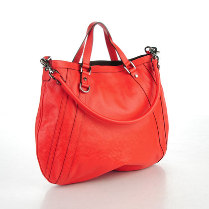 Gucci Pebbled Calfskin Medium Abbey Convertible Tote Red 3 of 7