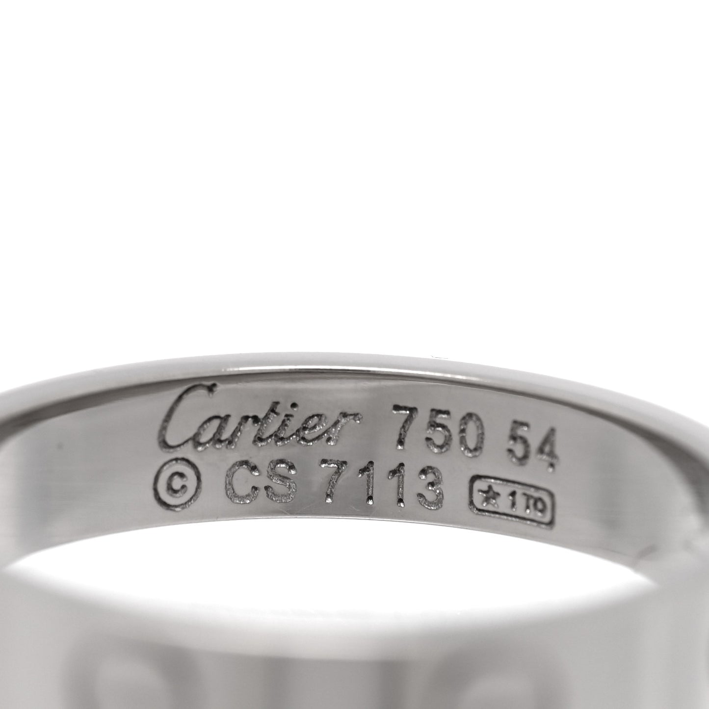 18K White Gold 3.5mm LOVE Wedding Band Ring 54 7