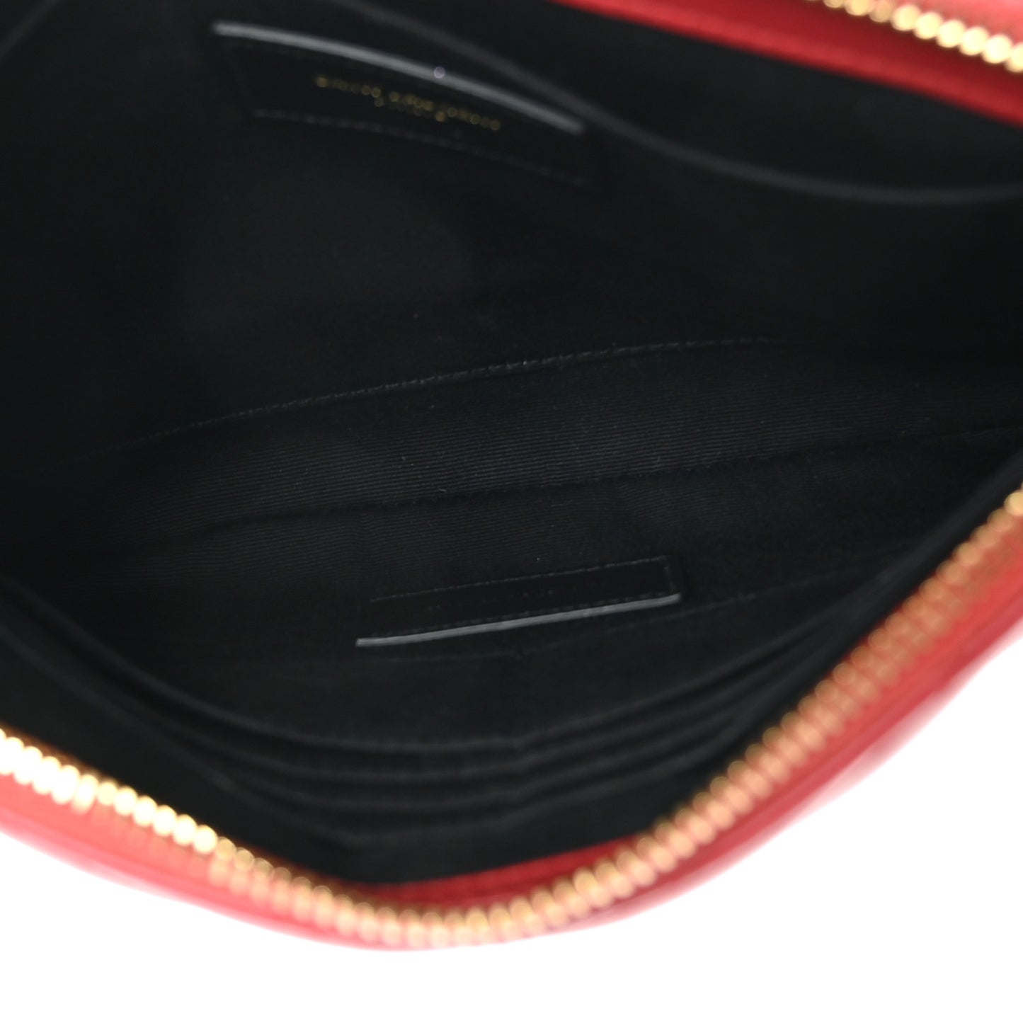 Calfskin Matelasse Chevron Monogram A5 Wristlet Red