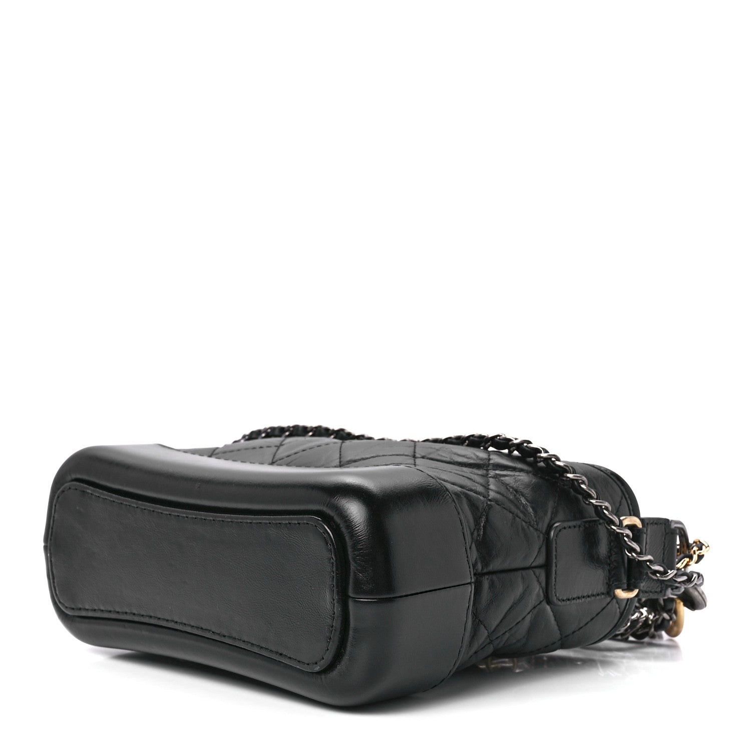 Chanel Aged Calfskin Quilted Small Gabrielle Logo Hobo Black 9 of 11