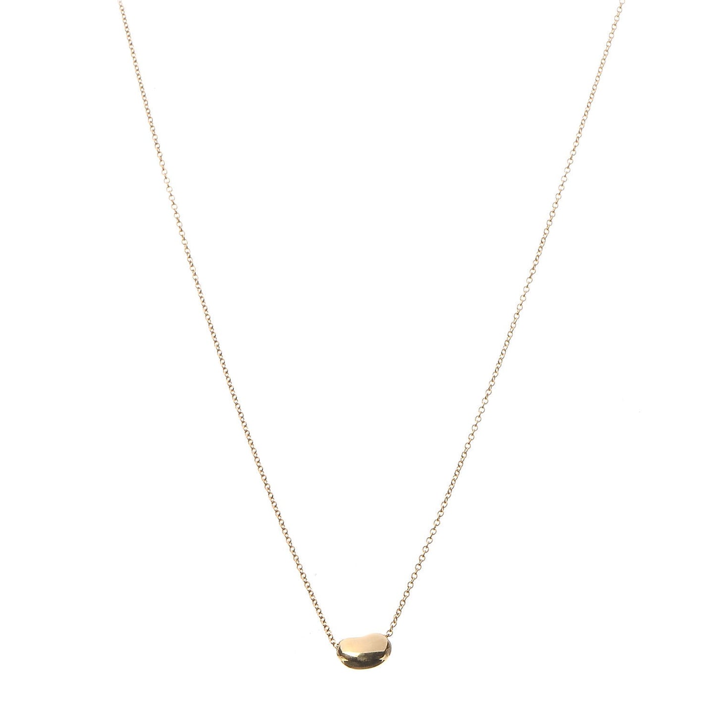 18K Yellow Gold 9mm Elsa Peretti Bean Pendant Necklace