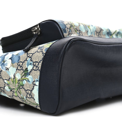 Gucci GG Supreme Monogram Blooms Medium Day Backpack Beige Blue Navy 9 of 10