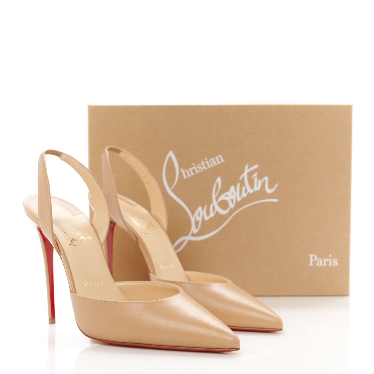Christian Louboutin Kid O Kate Slingback 100 Pumps 40 Nude 8 of 8
