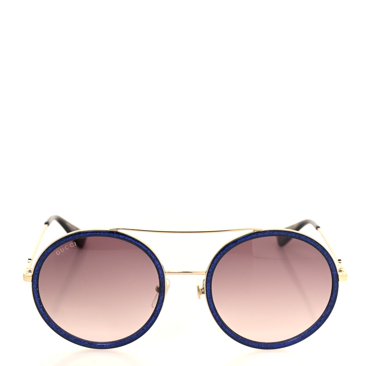 Gucci Metal Round Frame Sunglasses GG0061S Blue 2 of 8