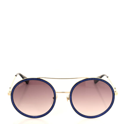 Gucci Metal Round Frame Sunglasses GG0061S Blue 2 of 8