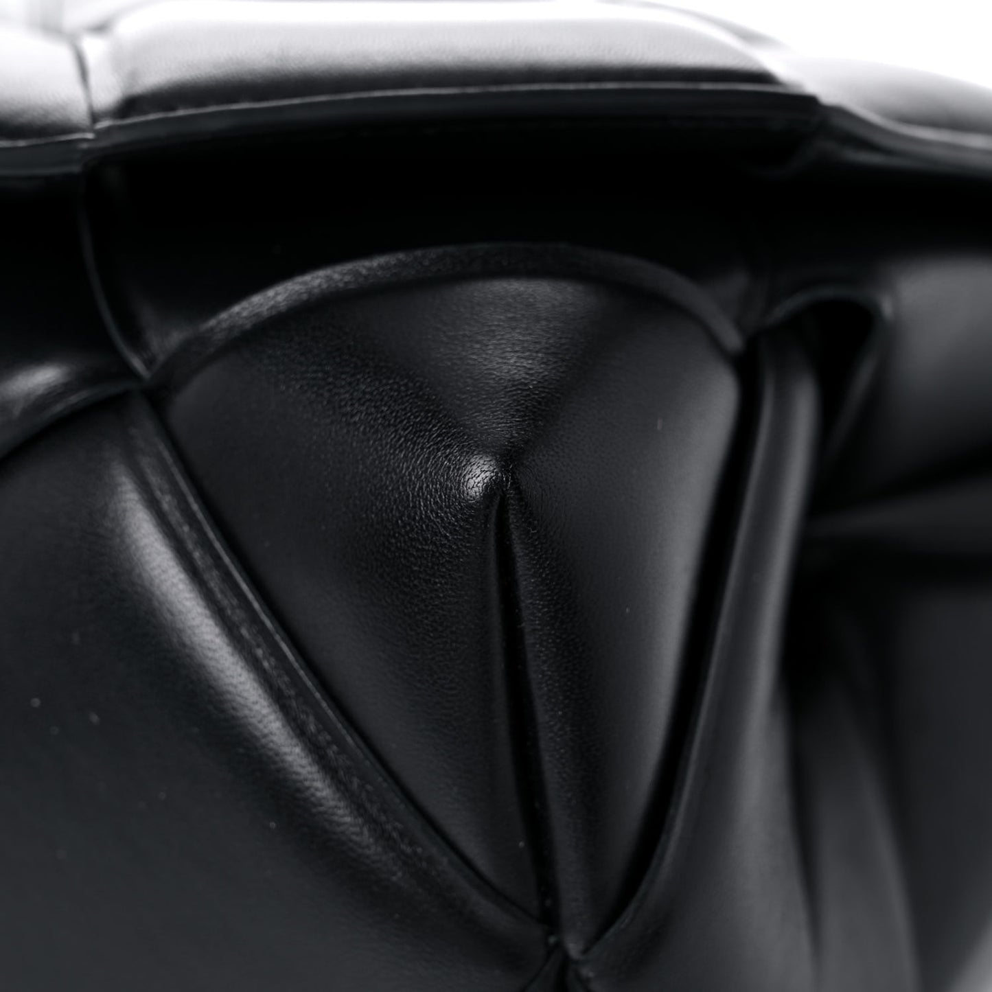 Nappa Intreccio Padded Top Handle Shoulder Bag Black