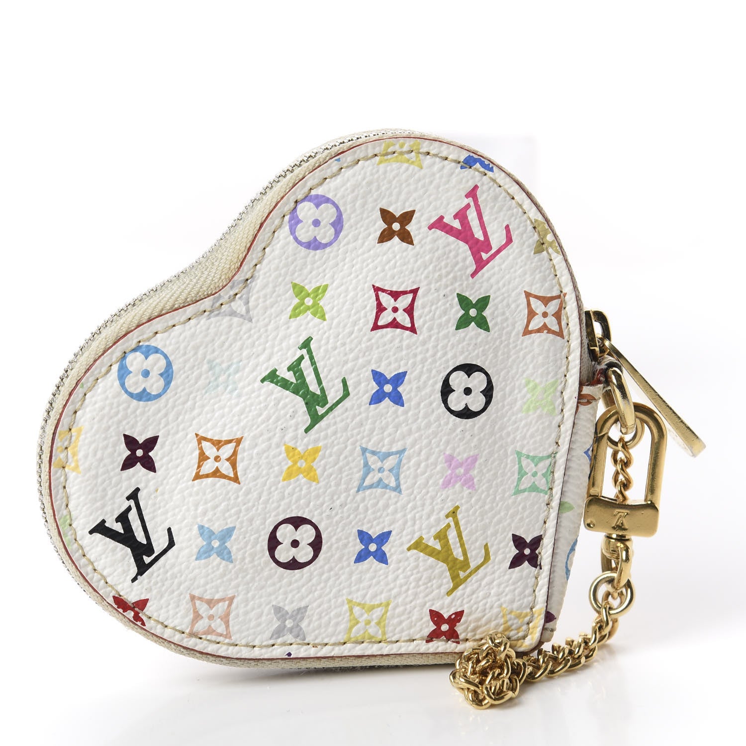 Louis Vuitton Monogram Multicolor Coeur Heart Coin Purse White 2 of 7