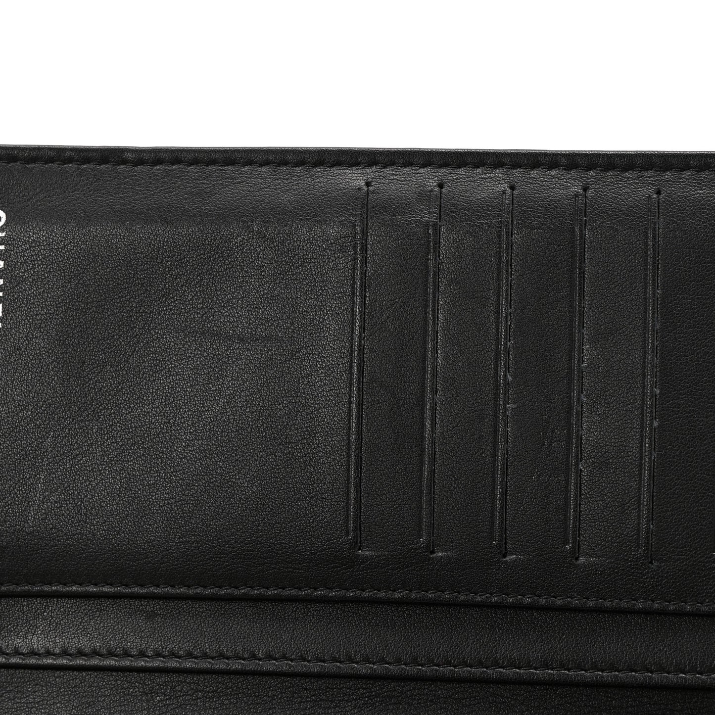 Calfskin Chevron Quilted Boy Yen Wallet Black