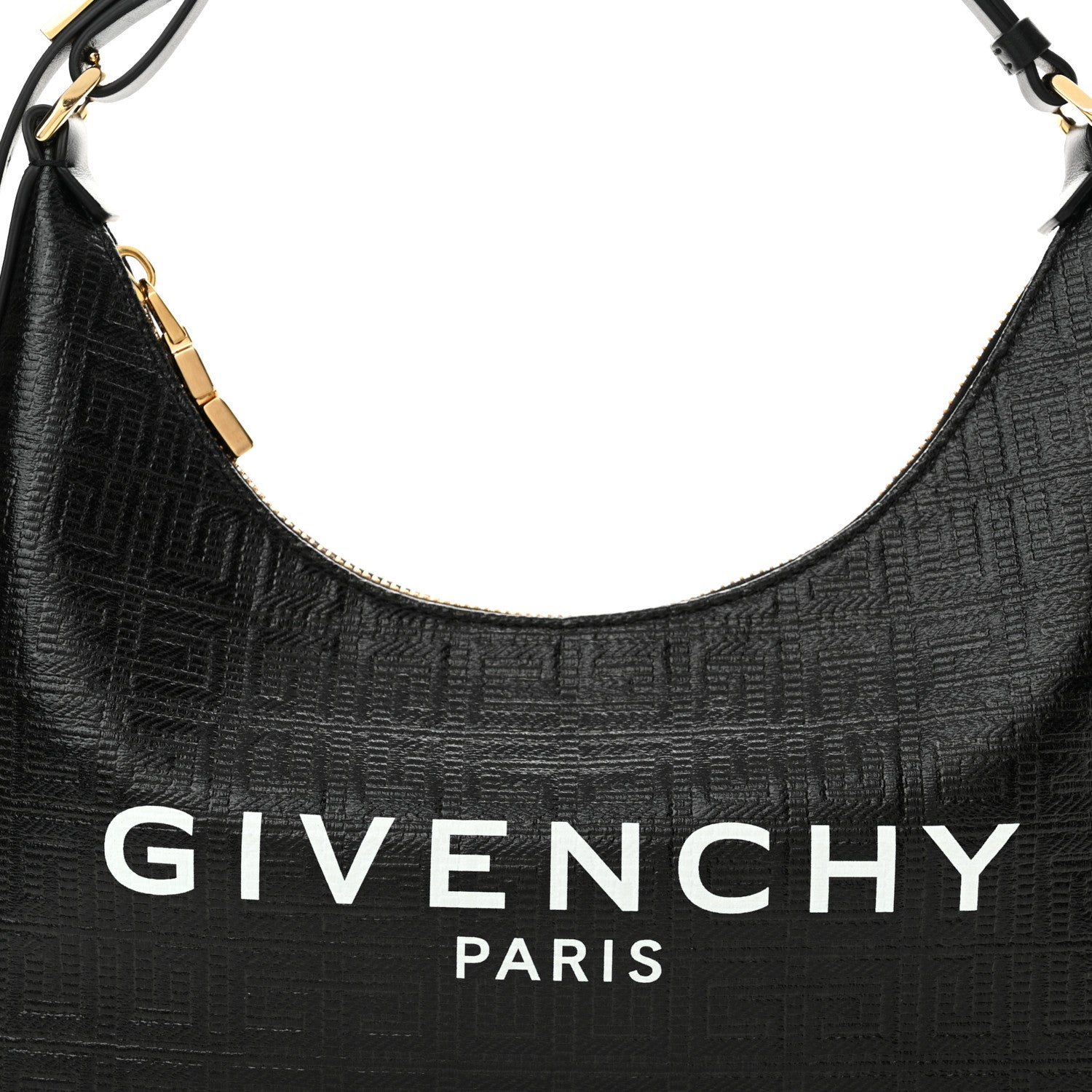 Givenchy Coated Canvas Logo 4G Embossed Small Moon Cut Out Shoulder Bag Black 8 of 11