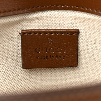 Gucci GG Supreme Monogram Azalea Calfskin Web Mini Horsebit 1955 Shoulder Bag Beige Ebony Brown Sugar 6 of 11