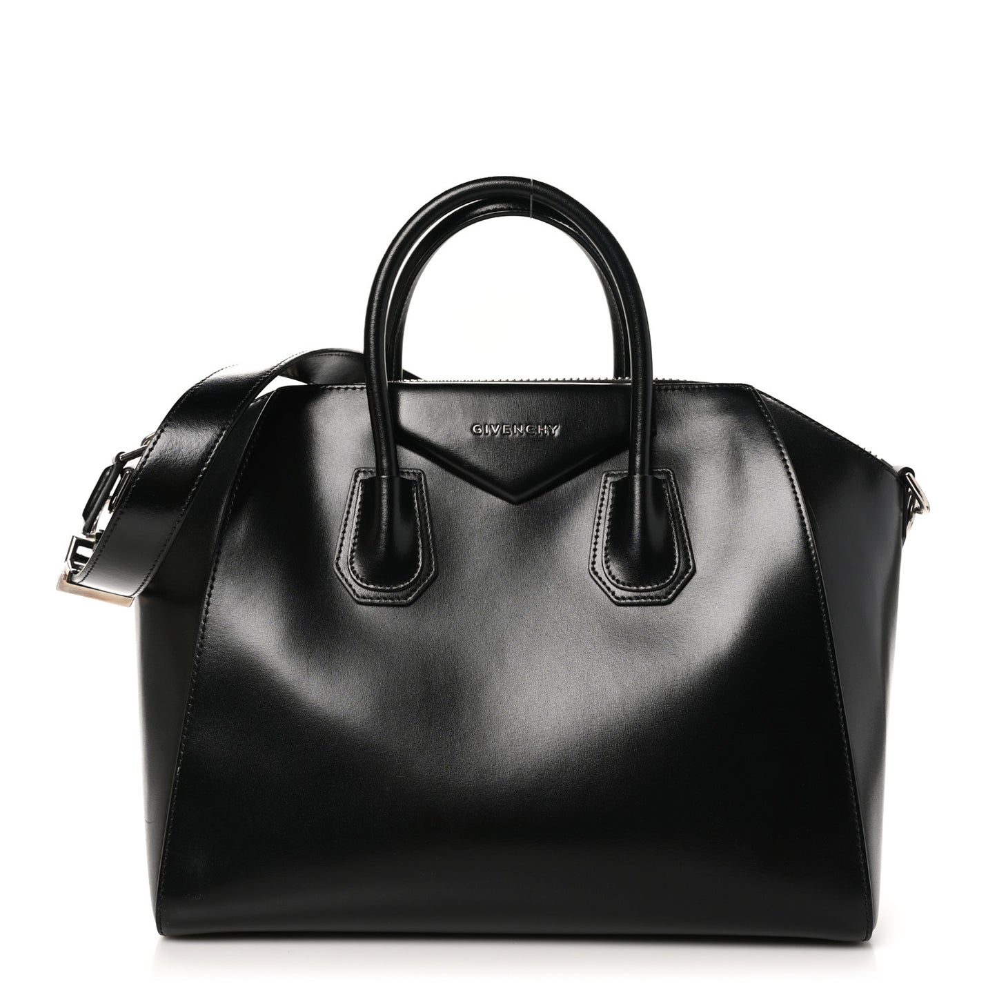 Shiny Lord Calfskin Medium Antigona Black