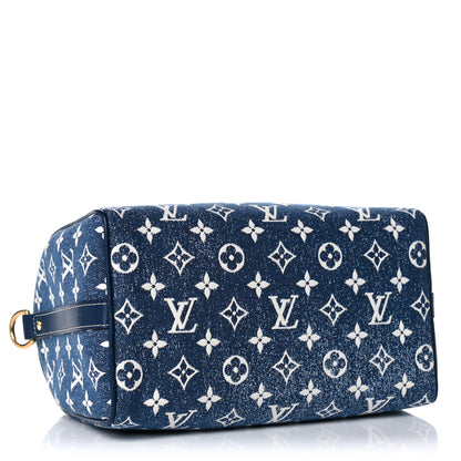Louis Vuitton Monogram Jacquard Denim Speedy Bandouliere 25 Bleu 3 of 9