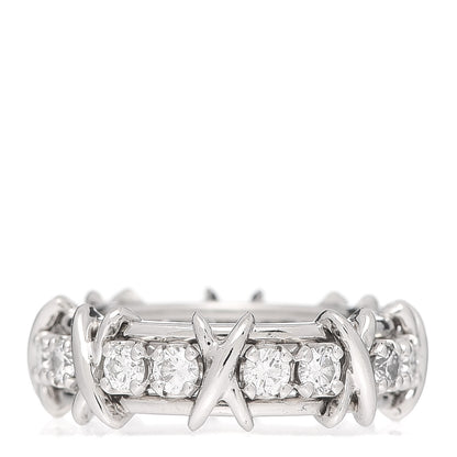 Tiffany Platinum Diamond Schlumberger Sixteen Stone Ring 53 6.25 3 of 5