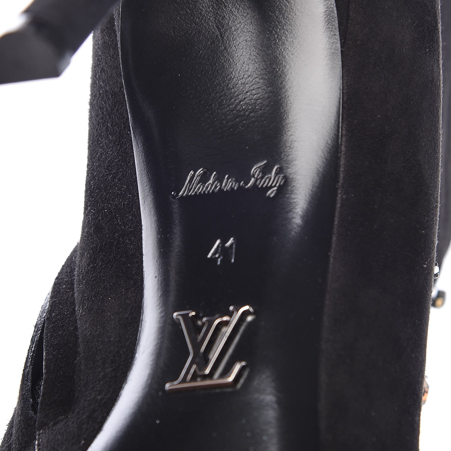 Louis Vuitton Suede Dark Muse Peep Toe Ankle Boots 41 Black 8 of 12