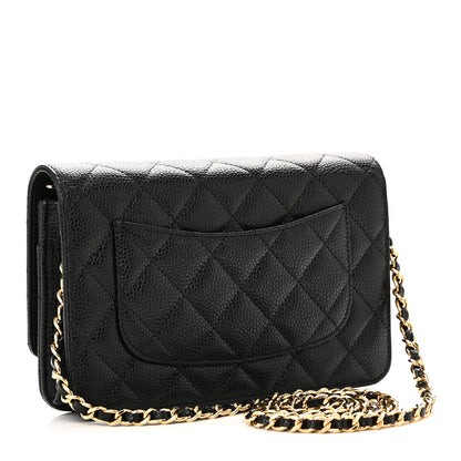 Chanel Caviar Quilted CC Turnlock Wallet On Chain WOC Black 3 of 12