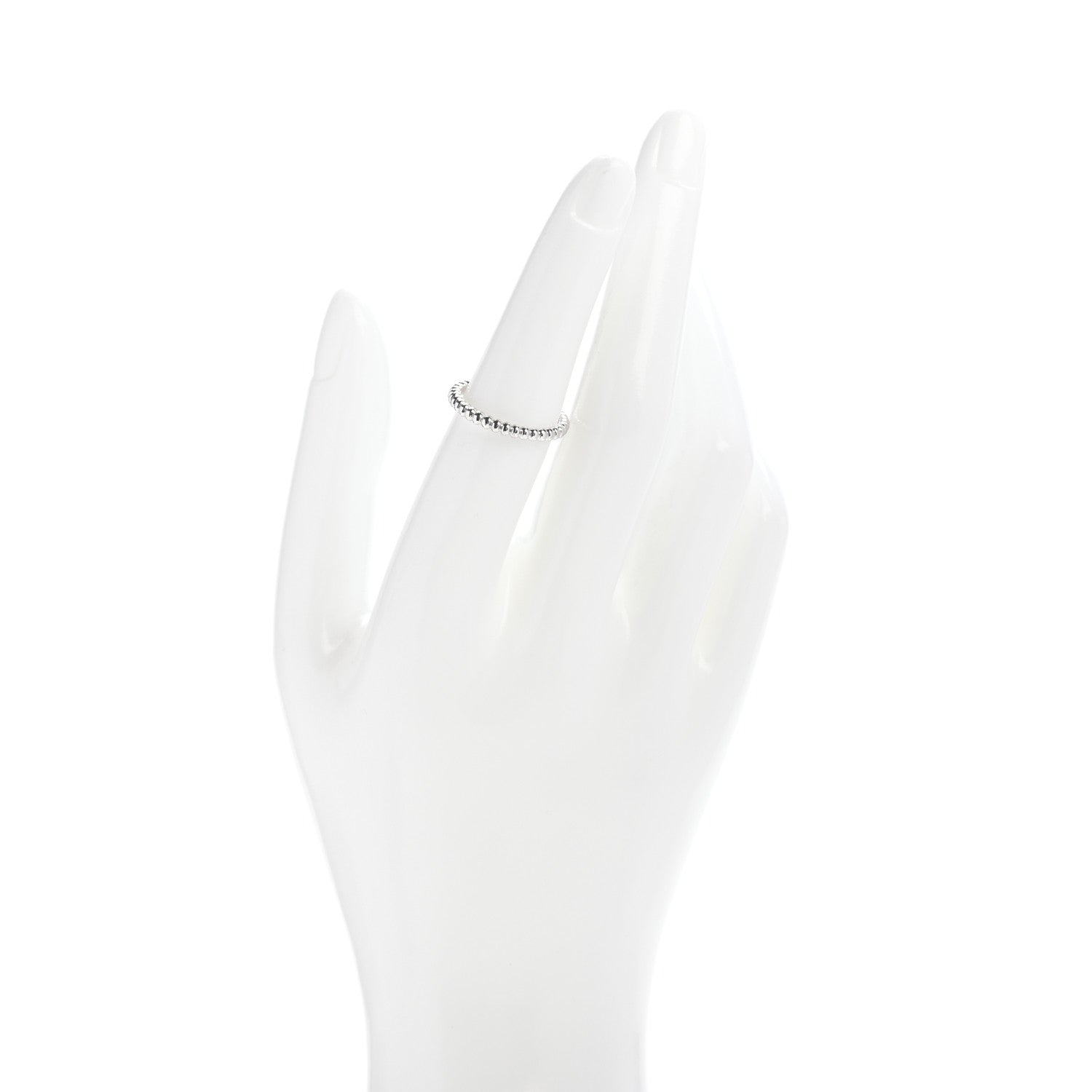 Van Cleef & Arpels 18K White Gold Small Perlee Ring 53 6.5 2 of 5