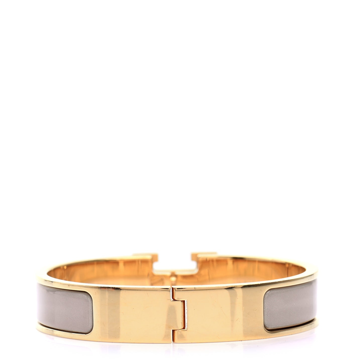 Enamel Narrow Clic Clac H Bracelet PM Marron Glace