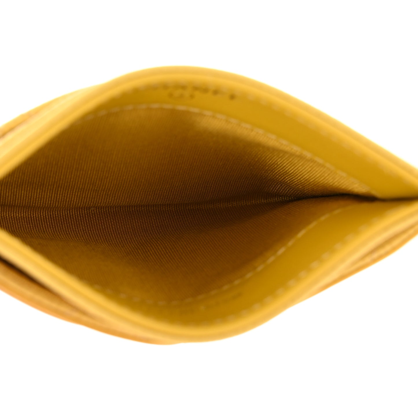 Caviar Quilted Filigree Card Holder Yellow