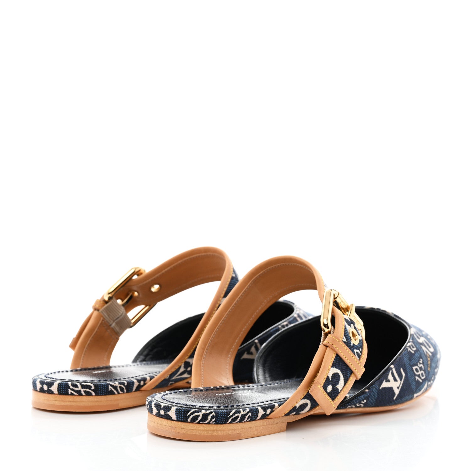 Louis Vuitton Jacquard Since 1854 Sofia Flat Mules 39 Blue 4 of 9