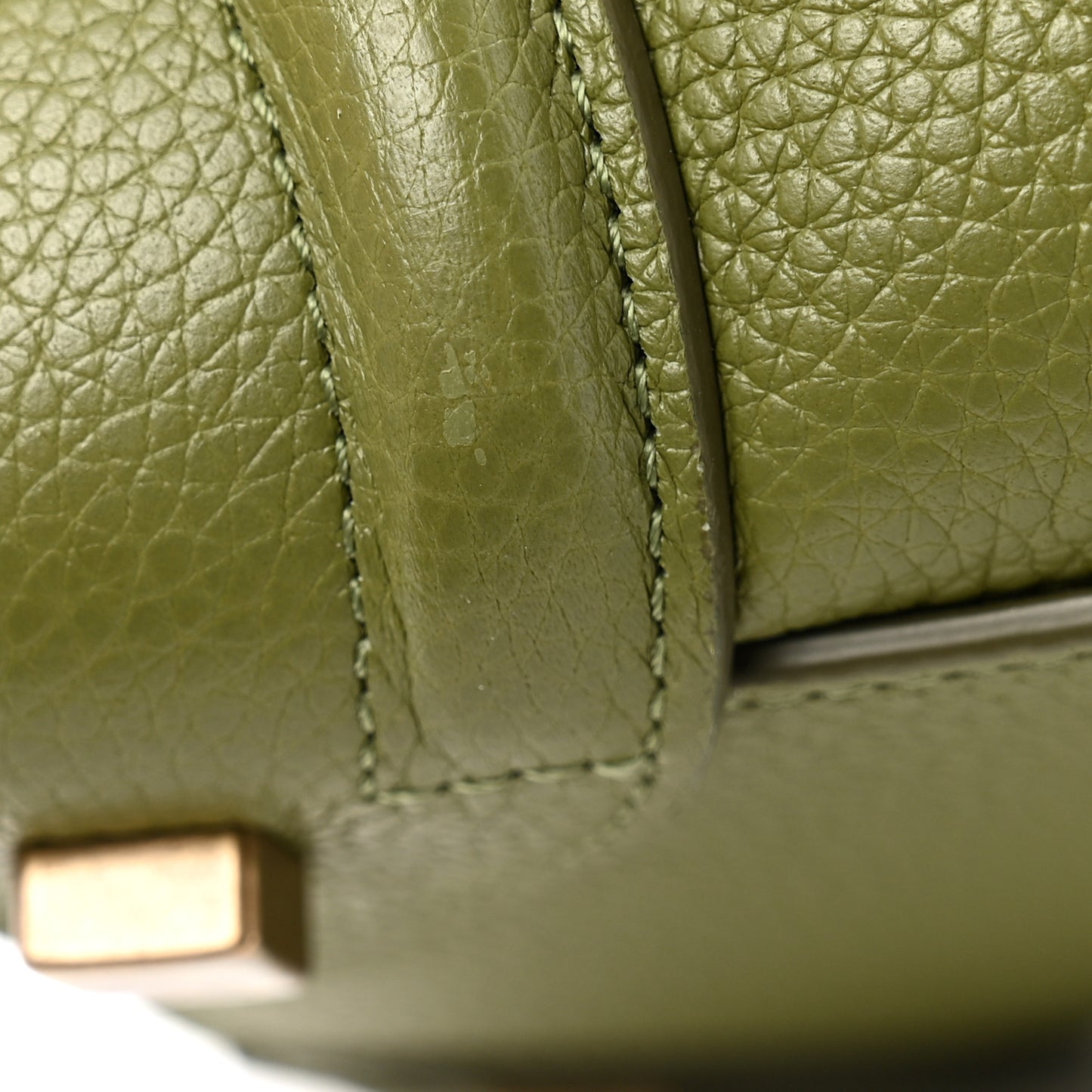 Drummed Calfskin Micro Luggage Light Khaki