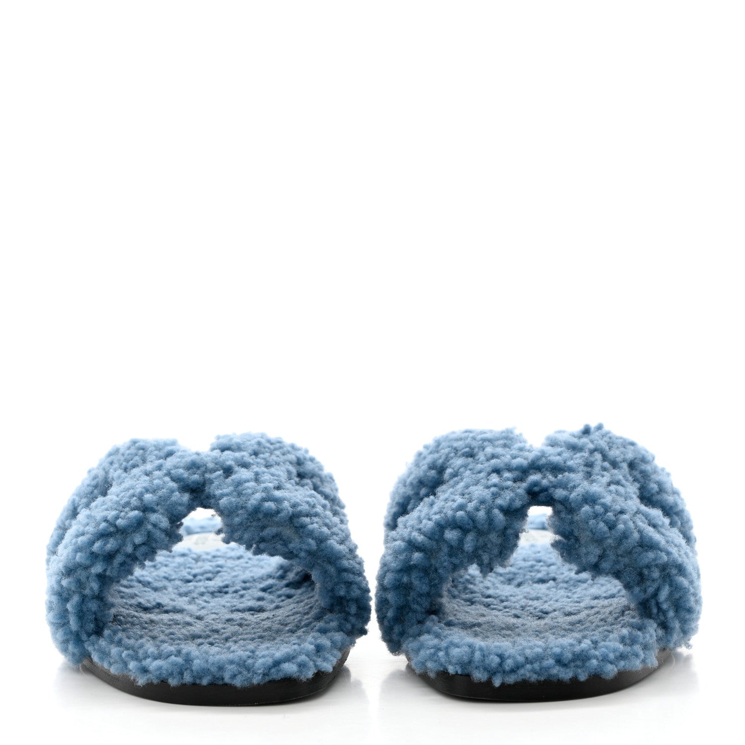 Hermes Woolskin Oran Sandals 35 Bleu 2 of 8