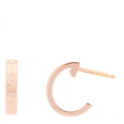 Cartier 18K Pink Gold Small LOVE Hoop Earrings 1 of 7