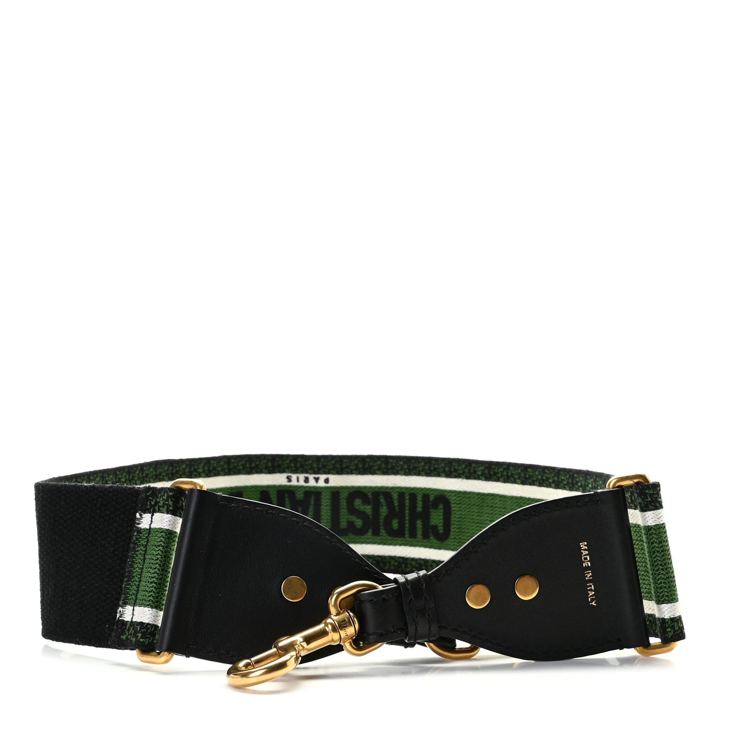 Canvas Embroidered Shoulder Strap Green