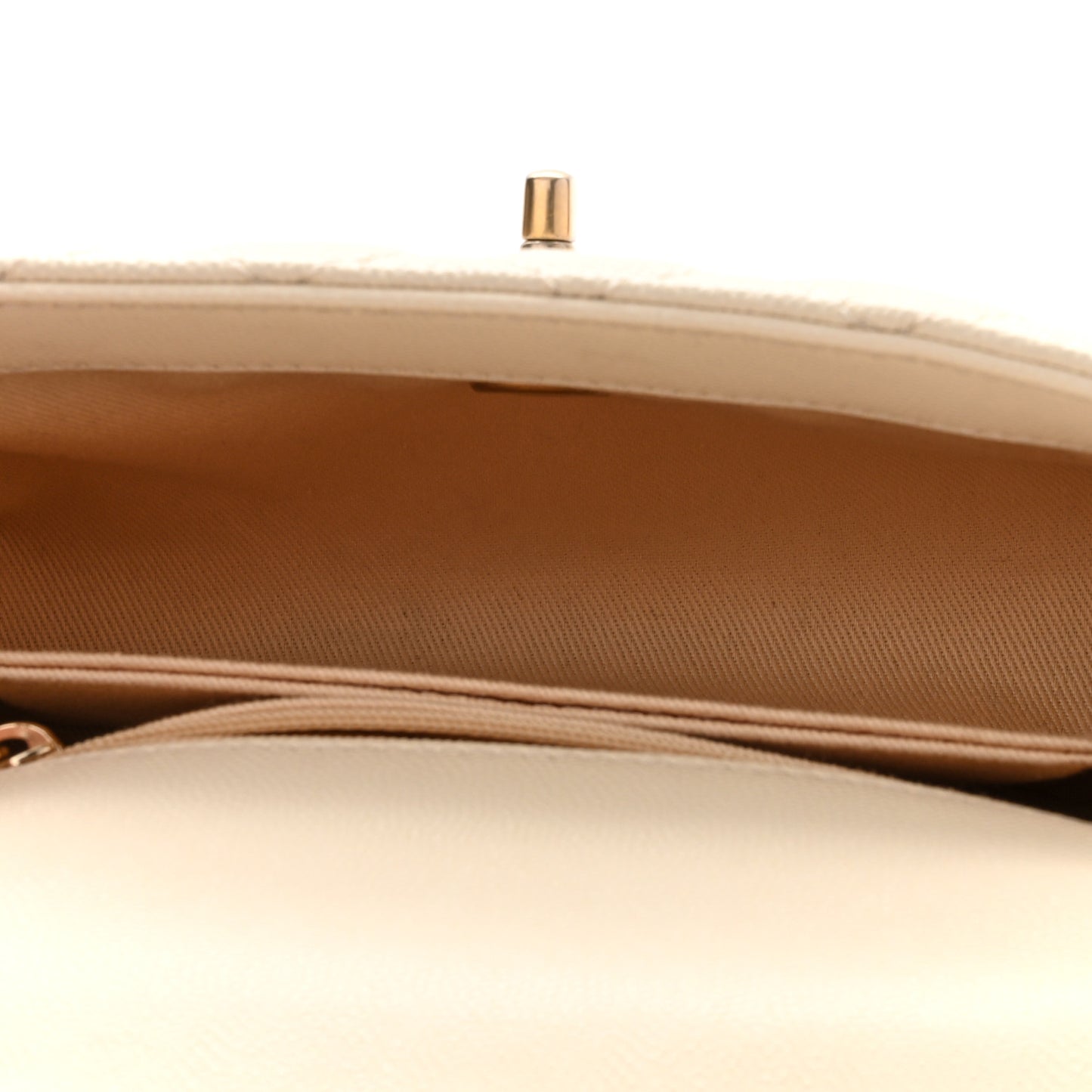 Caviar Quilted Mini Coco Handle Flap Beige