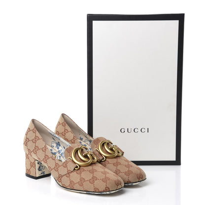 Gucci Monogram GG Victoire 55mm Loafer Pumps 38.5 Beige Ruggine 10 of 10