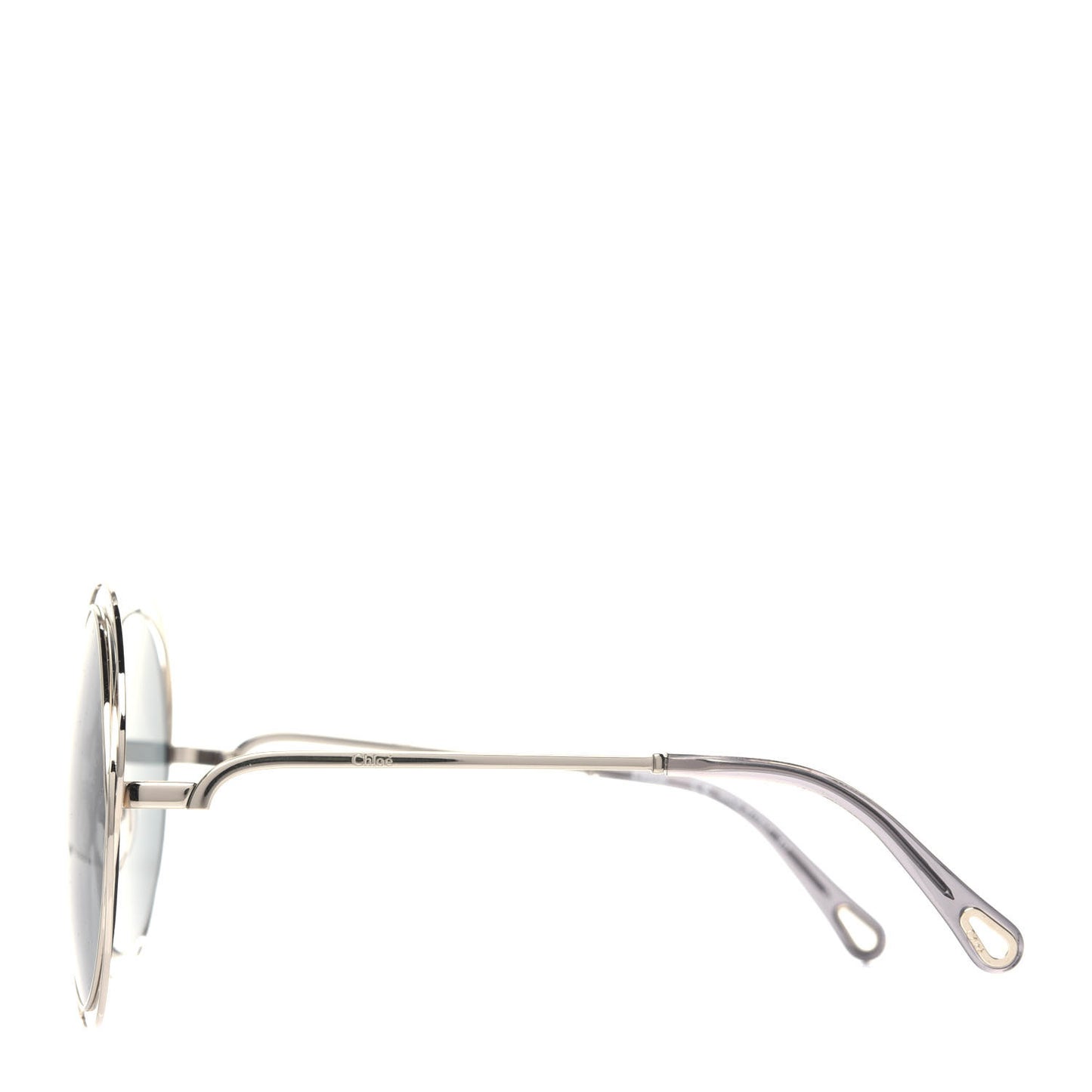 Oversized Round Carlina Sunglasses CE114SD Gold Grey Metallic