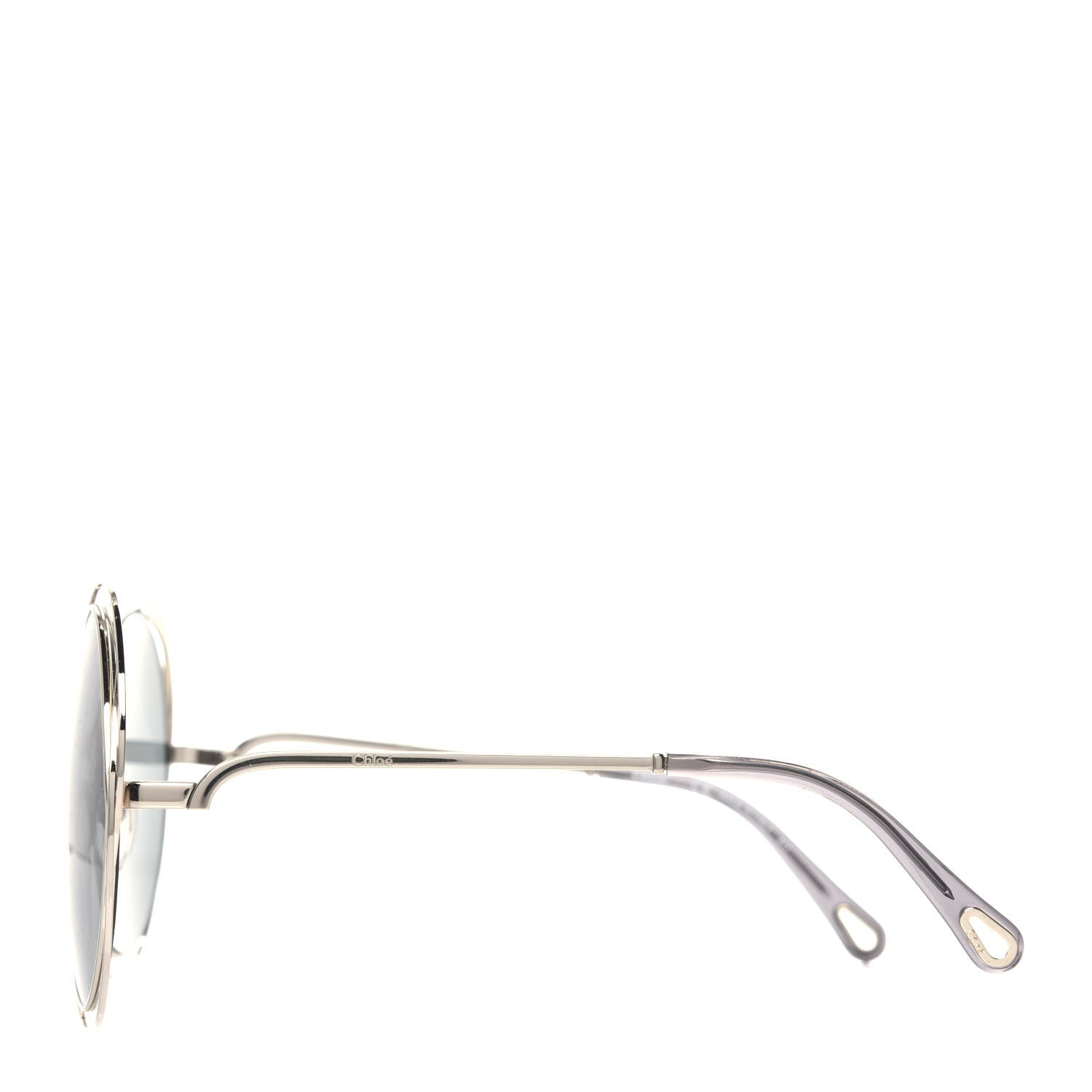 Chloe Oversized Round Carlina Sunglasses CE114SD Gold Grey Metallic 3 of 7