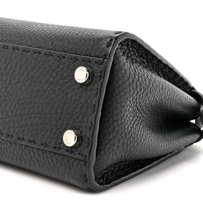 Fendi Cuoio Romano Selleria Bi-Color Mini Peekaboo Iconic Satchel Black Mou 9 of 10