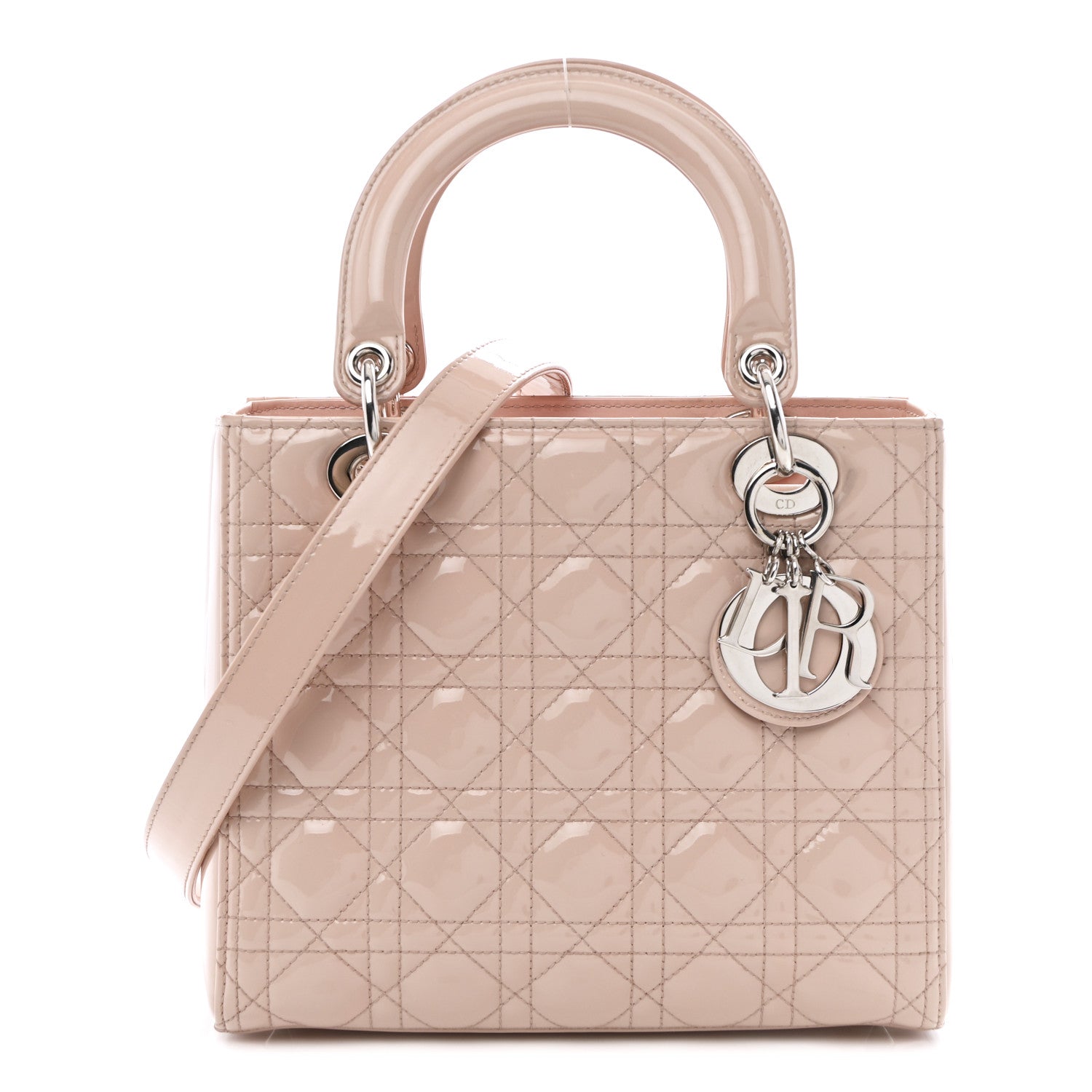 Christian Dior Patent Cannage Medium Lady Dior Rose Clair 1 of 35
