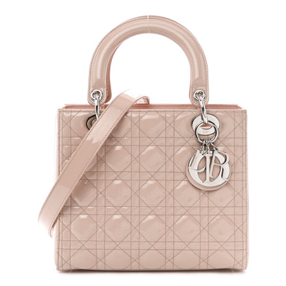 Christian Dior Patent Cannage Medium Lady Dior Rose Clair 1 of 35