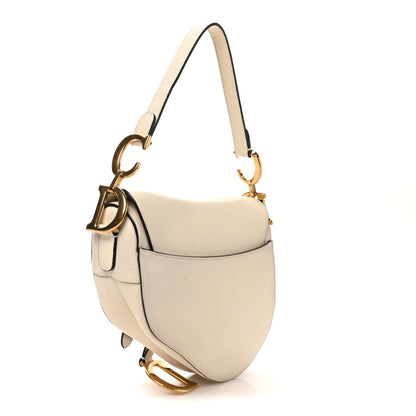 Christian Dior Grained Calfskin Saddle Bag White 3 of 9