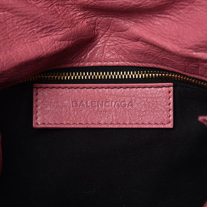 Balenciaga Agneau Giant 12 Gold Hardware Envelope Strap Clutch Rose Hortensia 6 of 8
