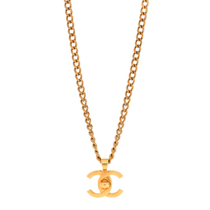 Chanel Quilted CC Pendant Chain Necklace Gold 1 of 7
