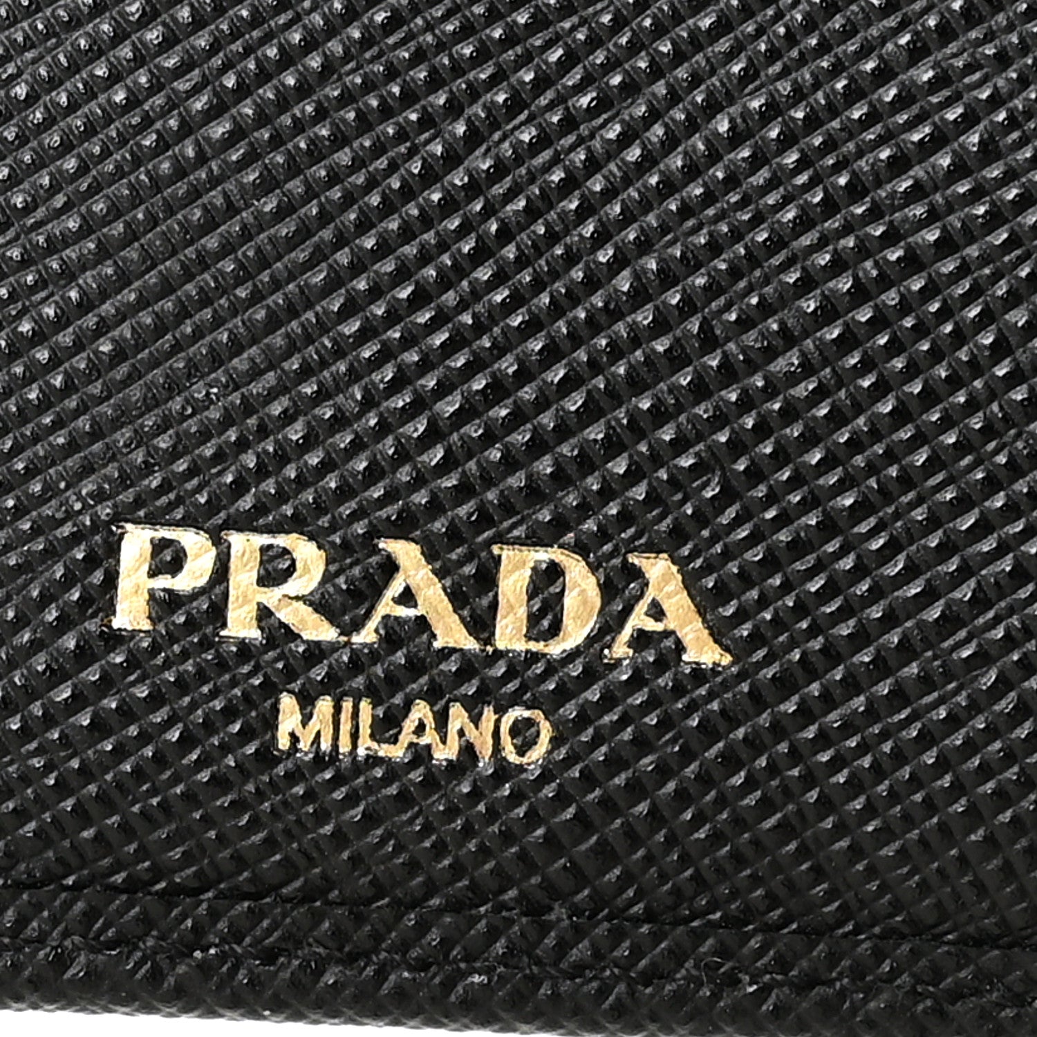 Prada Saffiano Cuir Metal Tri-Fold Wallet Black 6 of 7