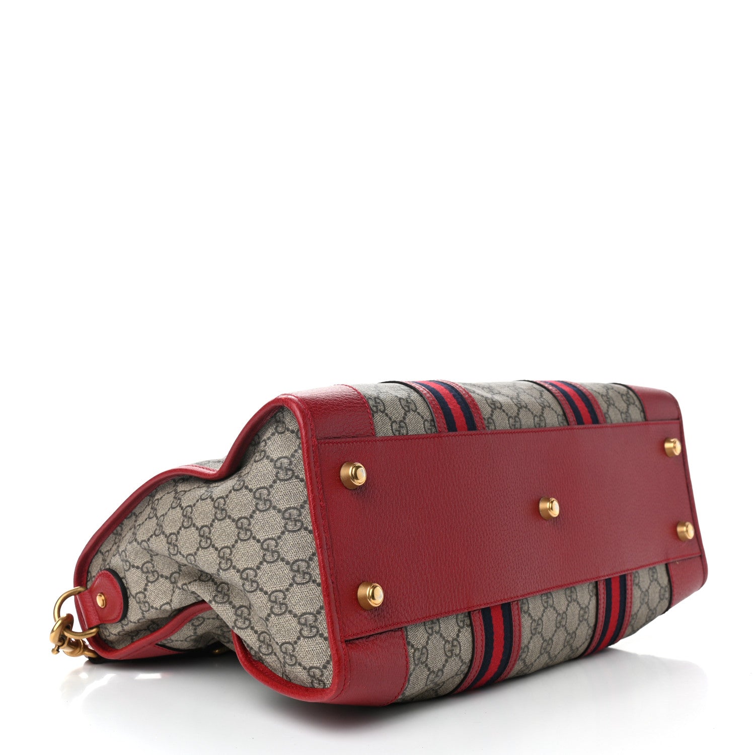 Gucci Soft GG Supreme Monogram Web Medium Duffle Bag Beige Red 4 of 11