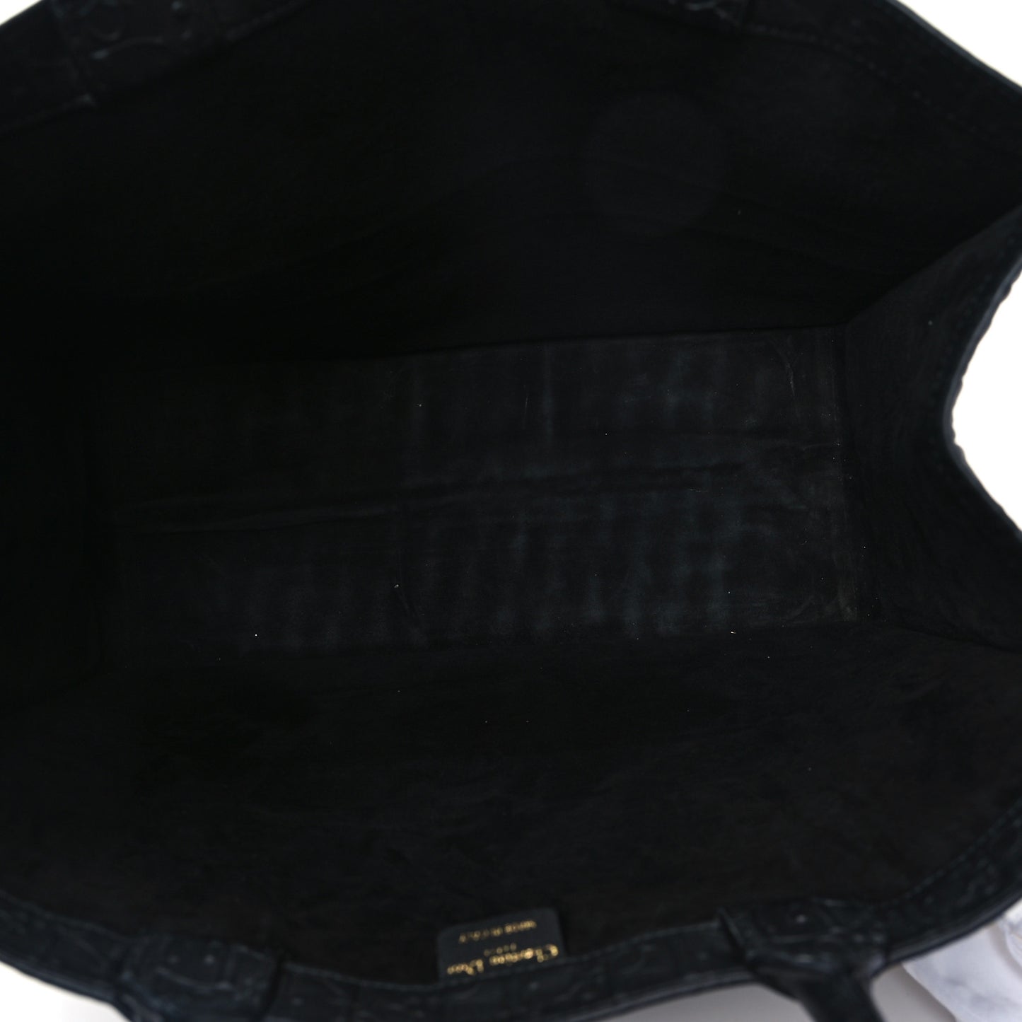 Oblique Calfskin Embossed Medium Book Tote Black