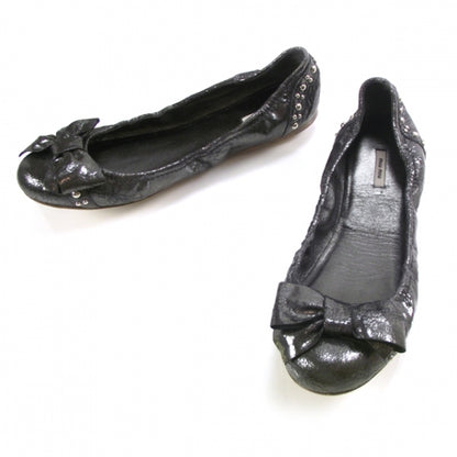 Miu Miu Studded Ballet Flats 38.5 Pewter 1 of 6