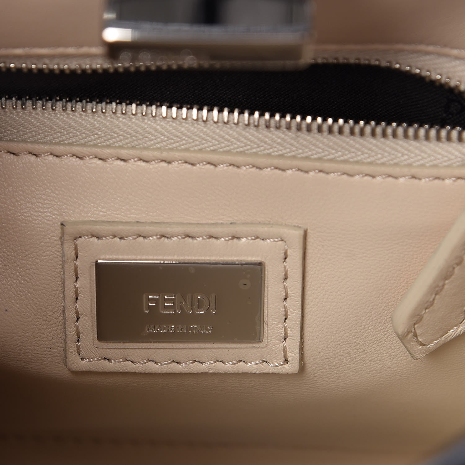 Fendi Calfskin Flowers and Bows Scalloped Mini Peekaboo Iconic Satchel Black Camelia 9 of 11