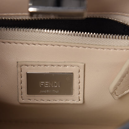 Fendi Calfskin Flowers and Bows Scalloped Mini Peekaboo Iconic Satchel Black Camelia 9 of 11
