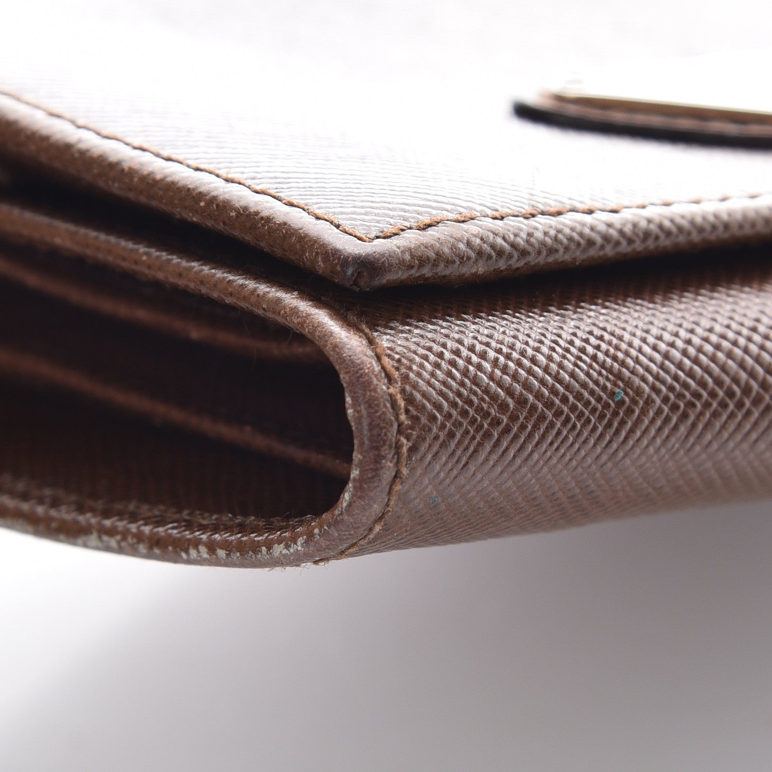 Prada Saffiano Tri-Fold Compact Wallet Cacao 10 of 14