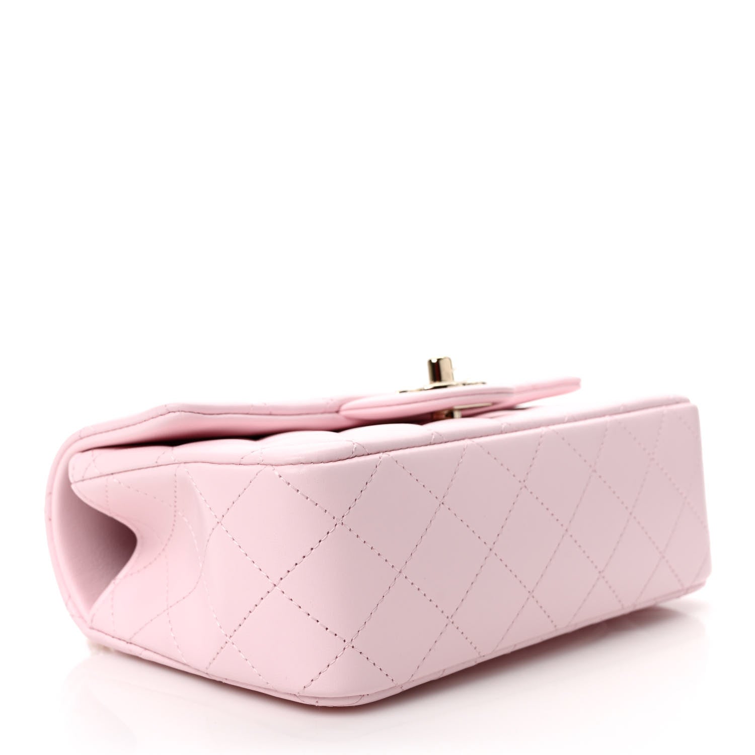 Chanel Lambskin Quilted Mini Top Handle Rectangular Flap Light Pink 4 of 10