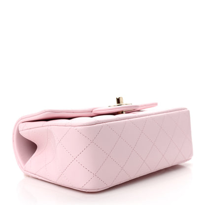Chanel Lambskin Quilted Mini Top Handle Rectangular Flap Light Pink 4 of 10