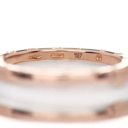 Bulgari 18K Rose Gold White Ceramic B.Zero1 Two-Band Ring 60 9 5 of 5