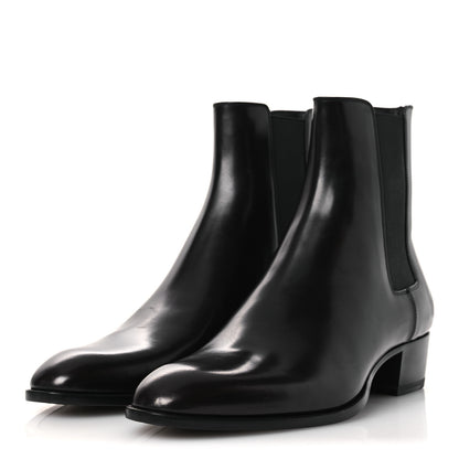 Saint Laurent Calfskin Mens Wyatt 40mm Chelsea Boots 45 Sparrow Brown 4 of 12