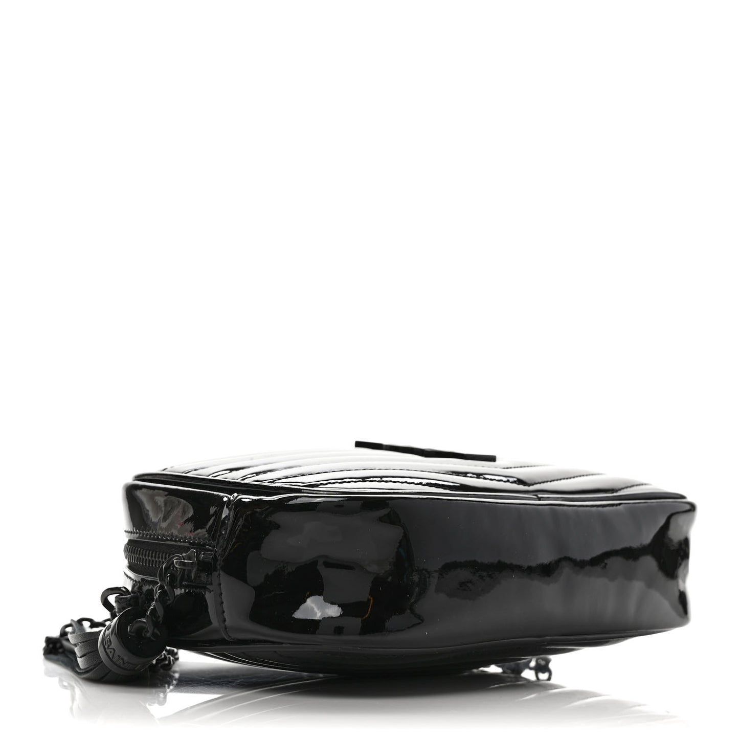 Patent Calfskin Matelasse Monogram Mini Lou Camera Bag Black